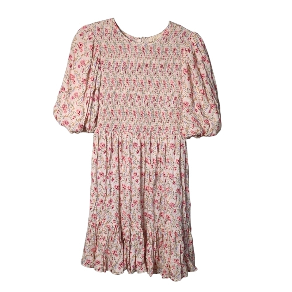 by TiMo Floral Smocked‎ Puff Sleeve Dress Size Small Prairie, Feminine